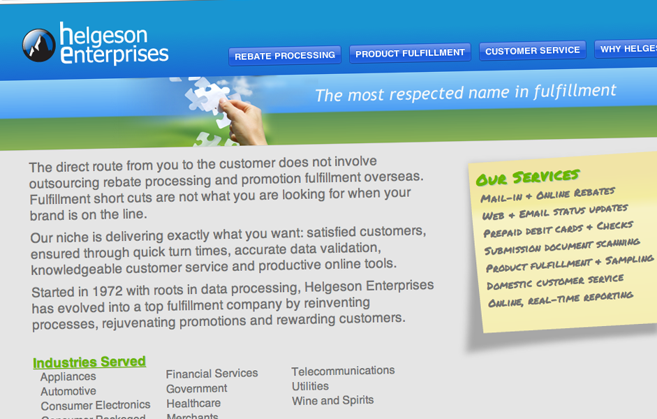 Helgeson Corporate site - redesign